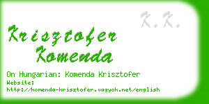 krisztofer komenda business card